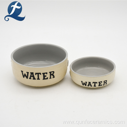 Pet Accessories Customized Stoneware Animal Dog Water Bowl